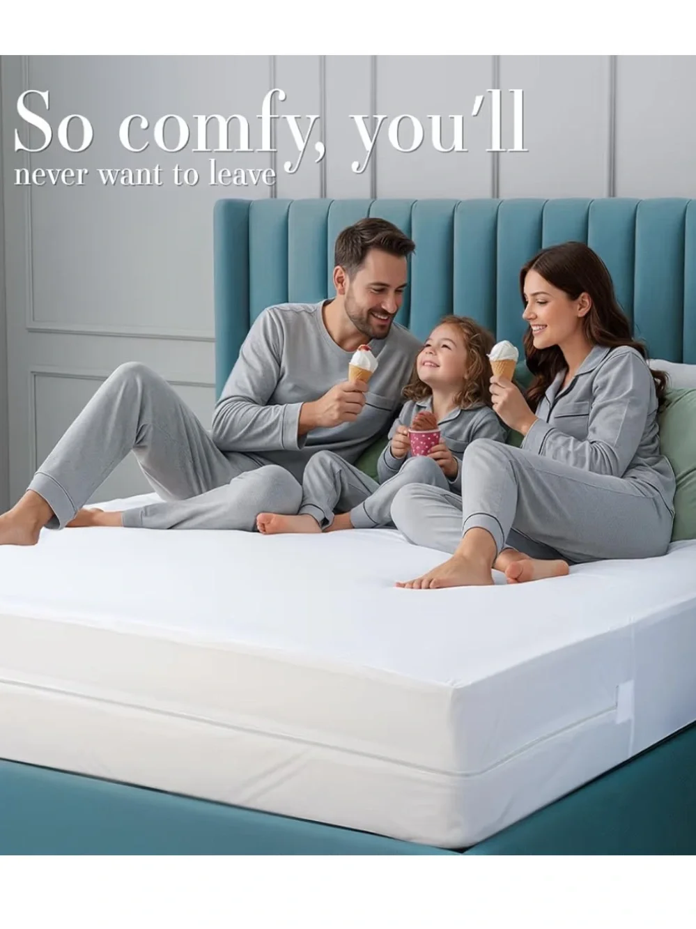 4 pack White Waterproof Zippered Mattress Encasement